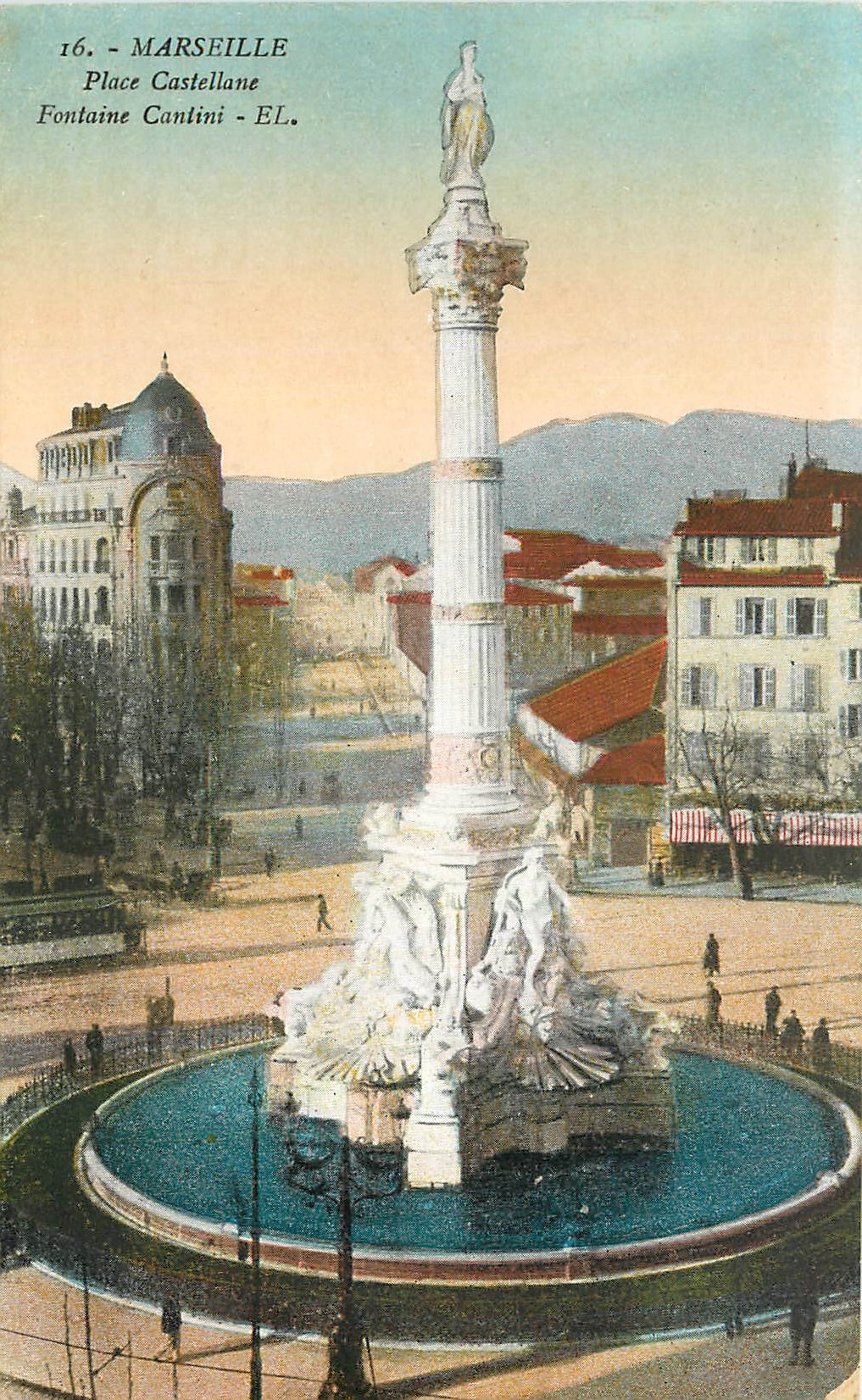 CPA Marseille Place Castellane Fontaine Cantini 