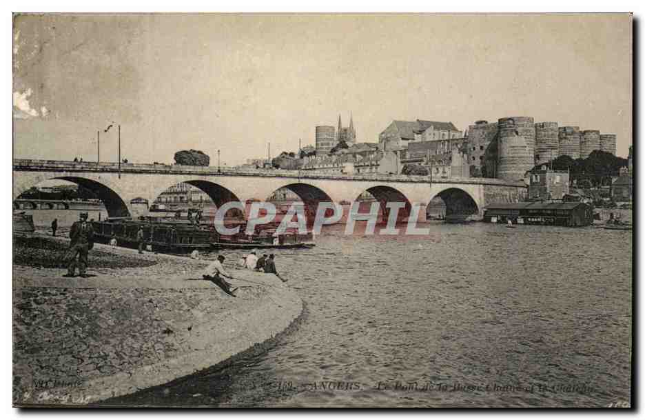 Angers CPA Le pont de la Basse Chaine et le chateau