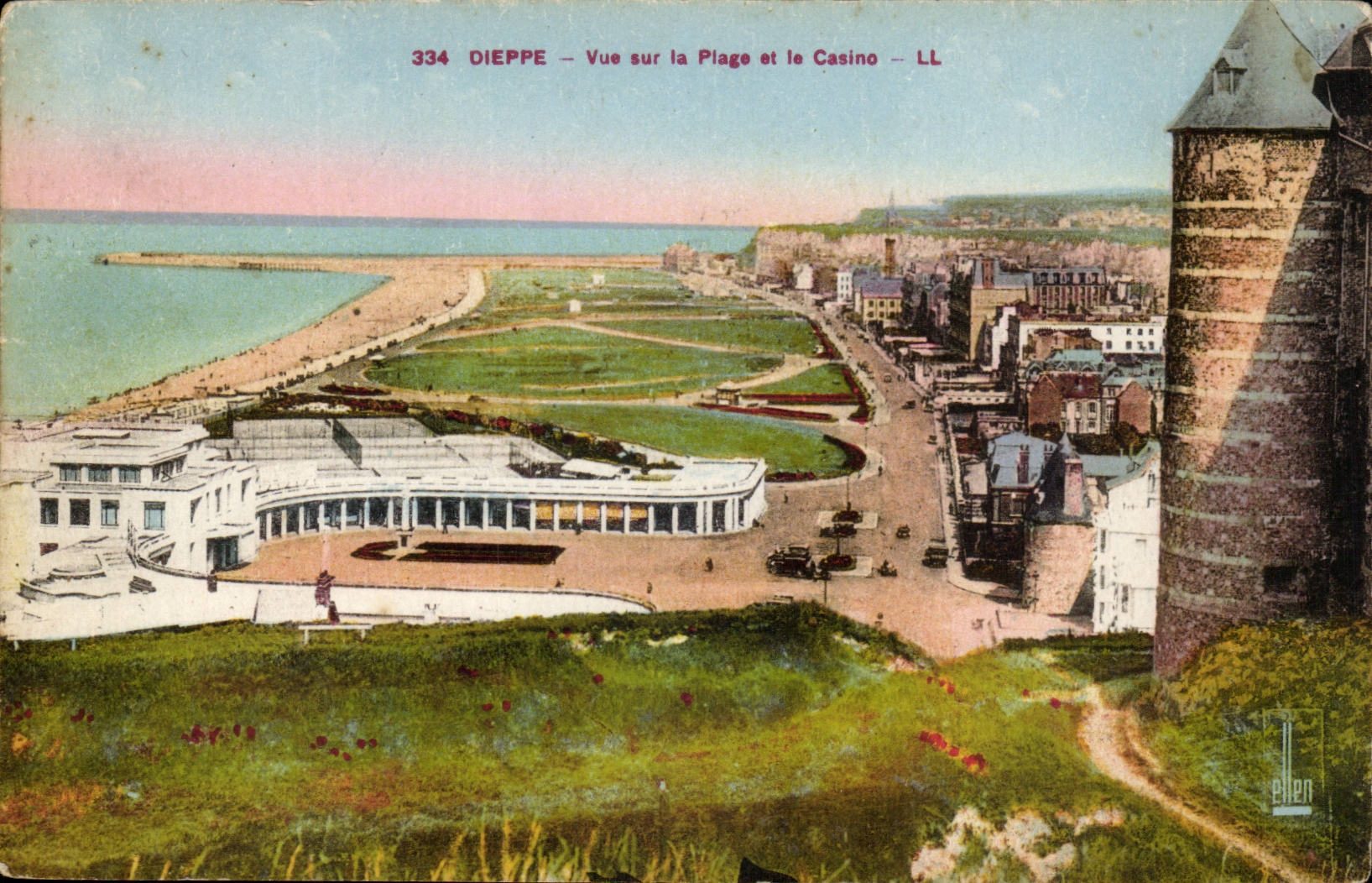 Dieppe CPA Vue sur la plage et le casino