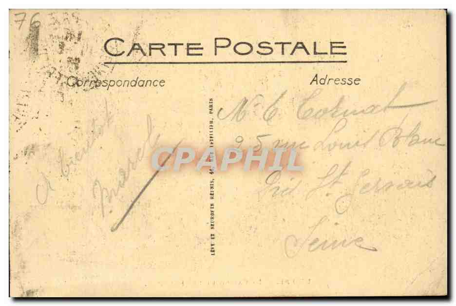 Dieppe CPA Le casino et les falaises — Rückseite