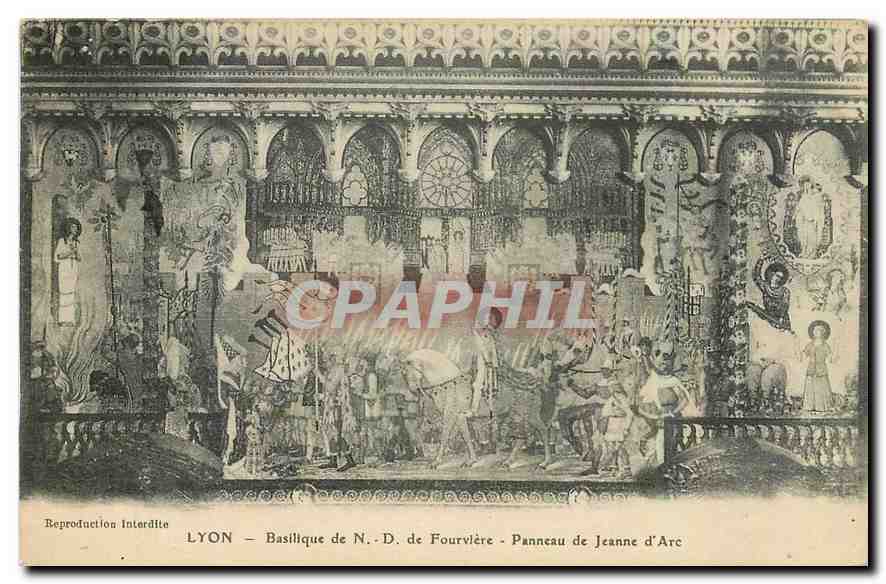 CPA Lyon Basilique de N D de Fourviere Panneau de Jeanne d'Arc