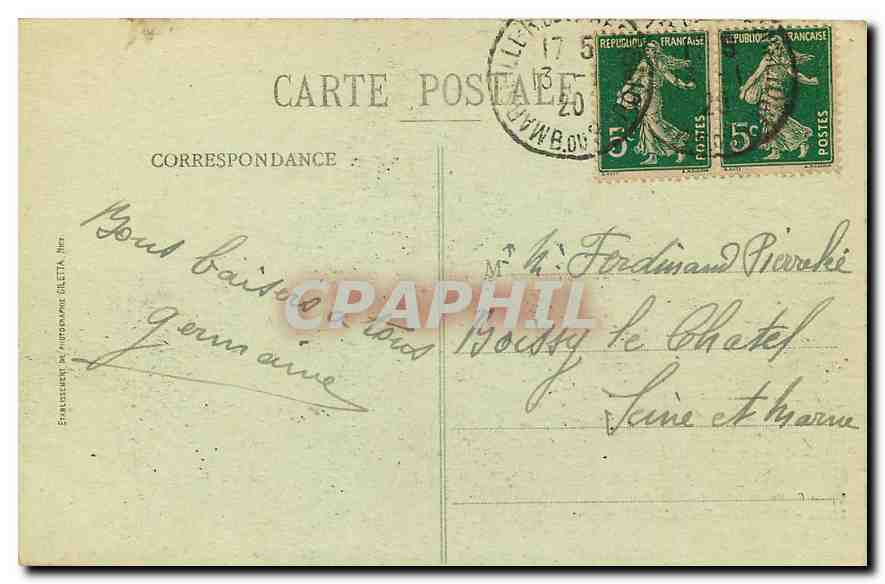 CPA Nice Escalier Lesage et Tour Bellande vue du Chateau  — Rückseite