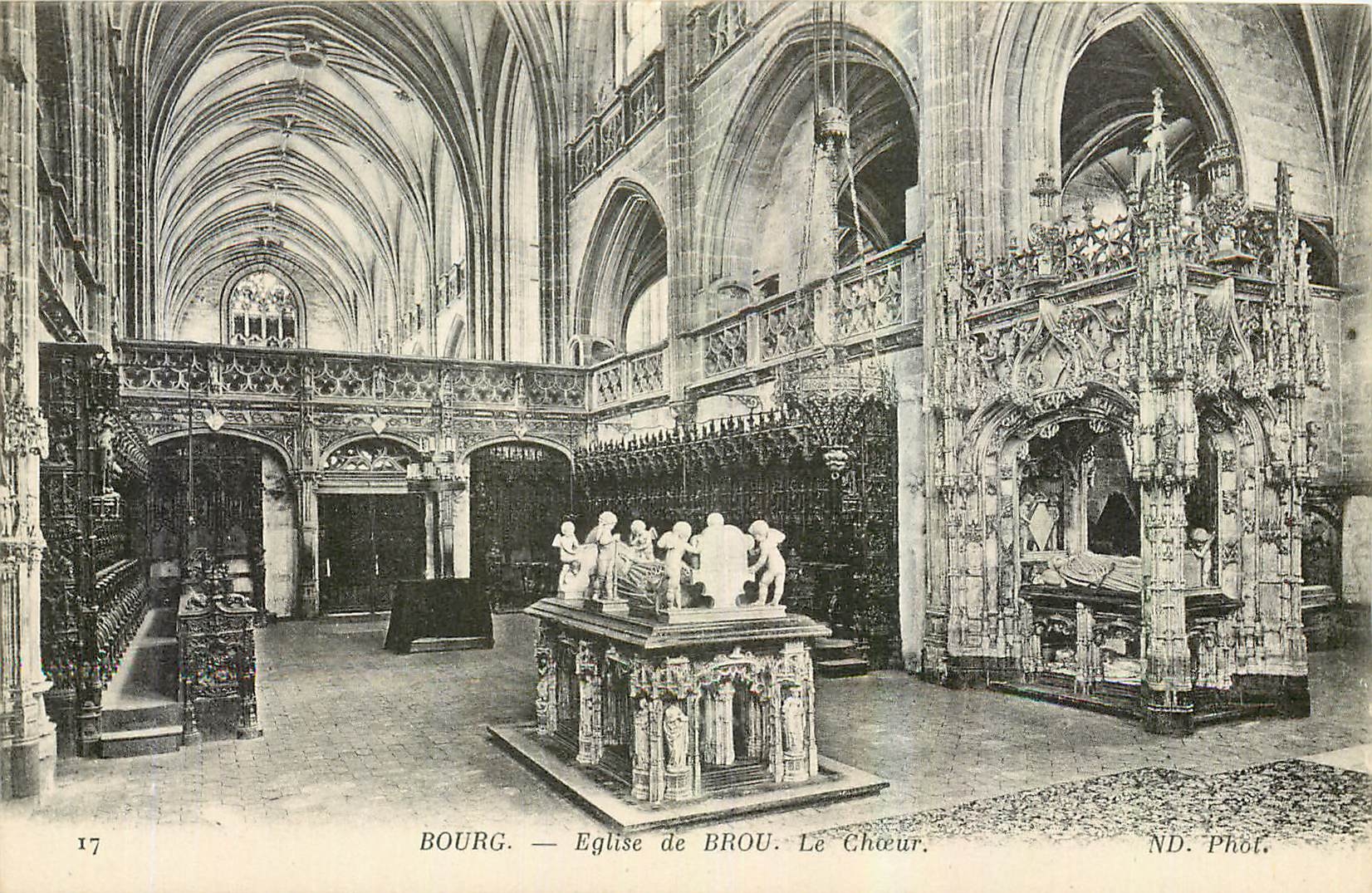 CPA Bourg Eglise de Brou Le Choeur 