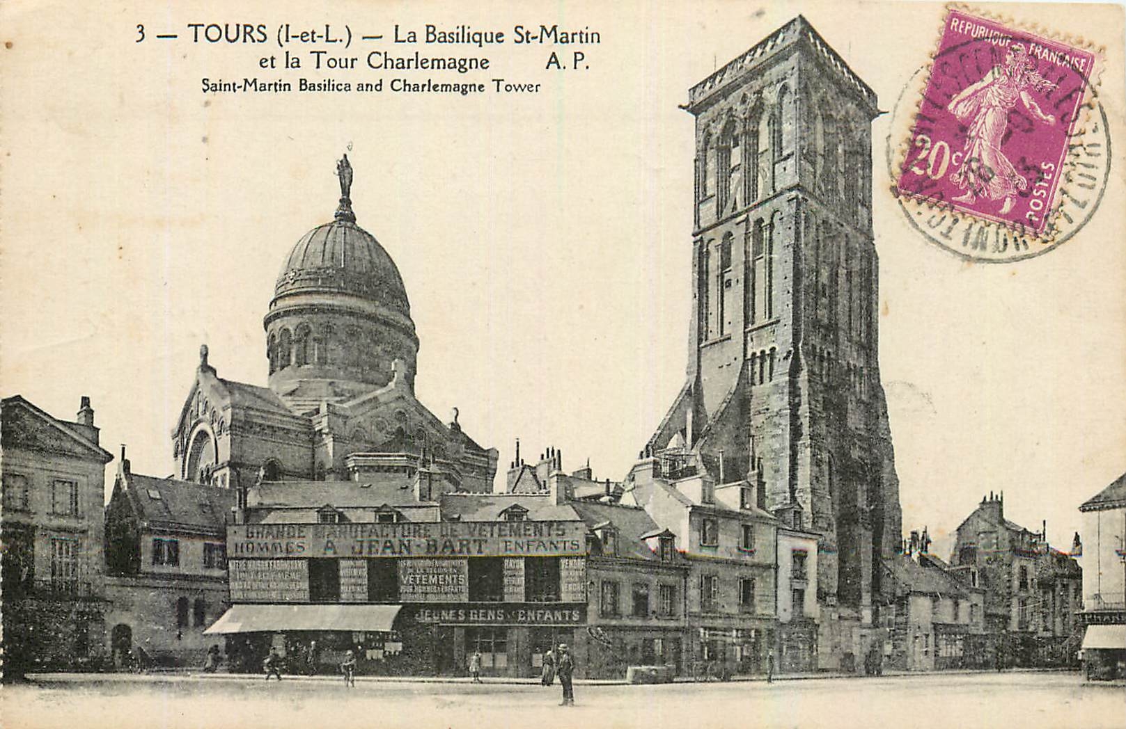 CPA Tours I et L La Basilique St Martin et la Tour Charlemagne 