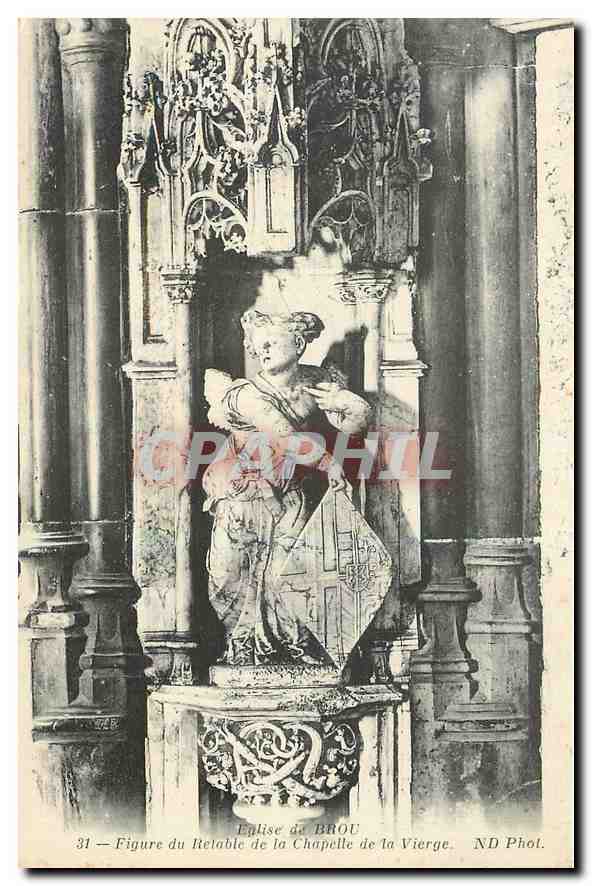 CPA Eglise de Brou Figure du Retable de la Chapelle de la Vierge 