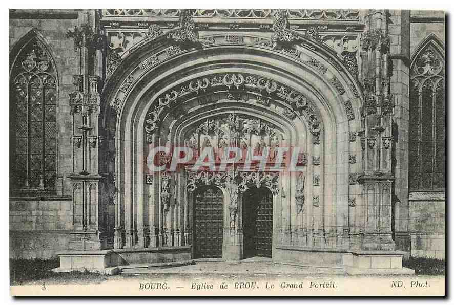 CPA Bourg Eglise de Brou Le Grand Portail 