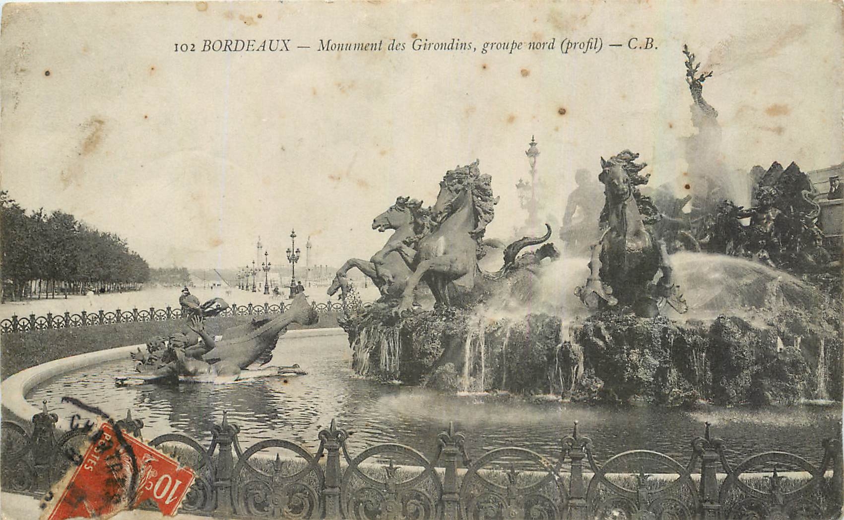 CPA Bordeaux Monuemt des Girondes groupe nord 