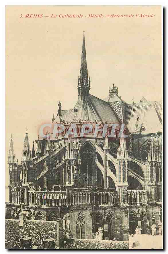 CPA Reims La Cathedrale Details exterieurs de l'Abside 