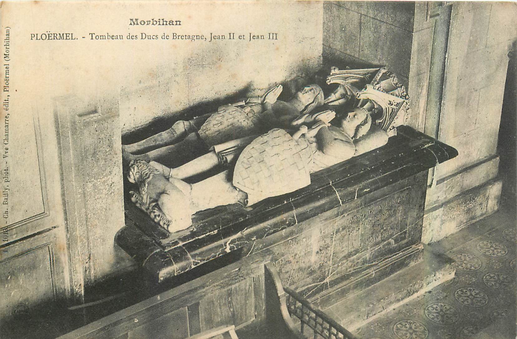 Tombeau des Ducs de Bretagne, Jean II et Jean III — Ploërmel, Morbihan — éditeur Ploërmel, Vve Chamarré