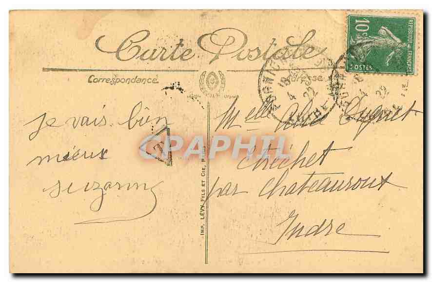 CPA Pornichet les Pins Sainte Marguerite Les Rochers vers le Phare de Saint Marc  — Back