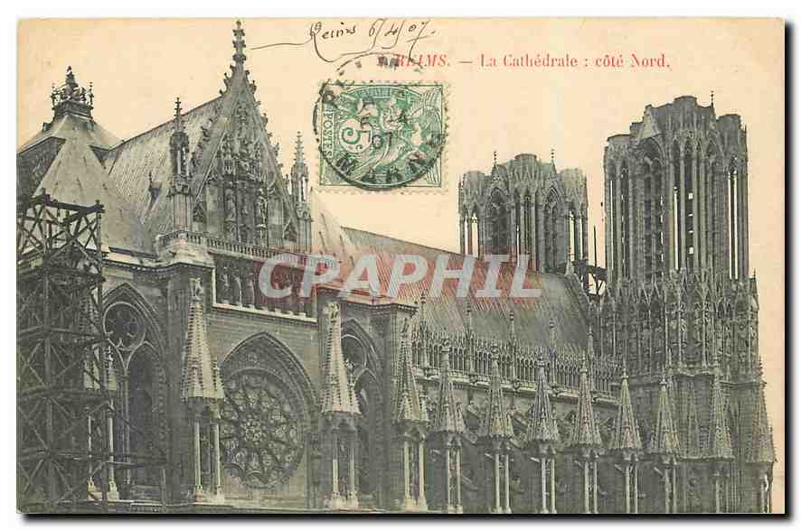 CPA Reims La Cathedrale cote Nord 