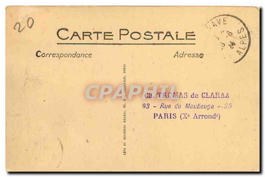 CPA Route de la Grave Le Pont d'Auris sur la Romanche  — Rückseite
