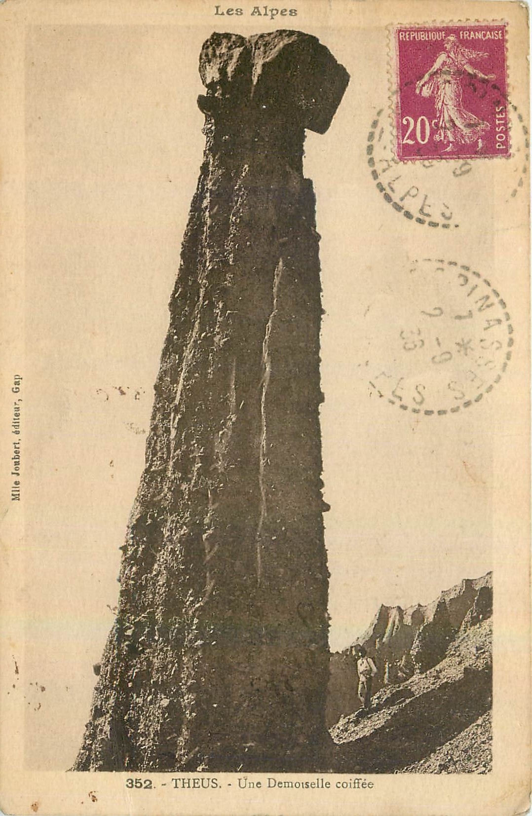 Die Alpen — Eine Dame mit Hut — Verlag Mille Joubert, Gap, Nr. 352