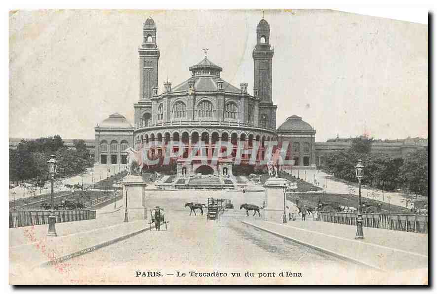 CPA Paris Le Trocadero vu du pont d'Iena 