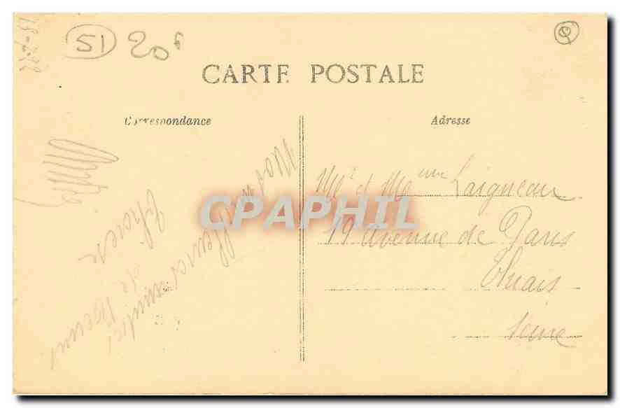 CPA Reims dans les Ruines apres la Retraite des Allemands Eglise Saint Andre  — Rückseite