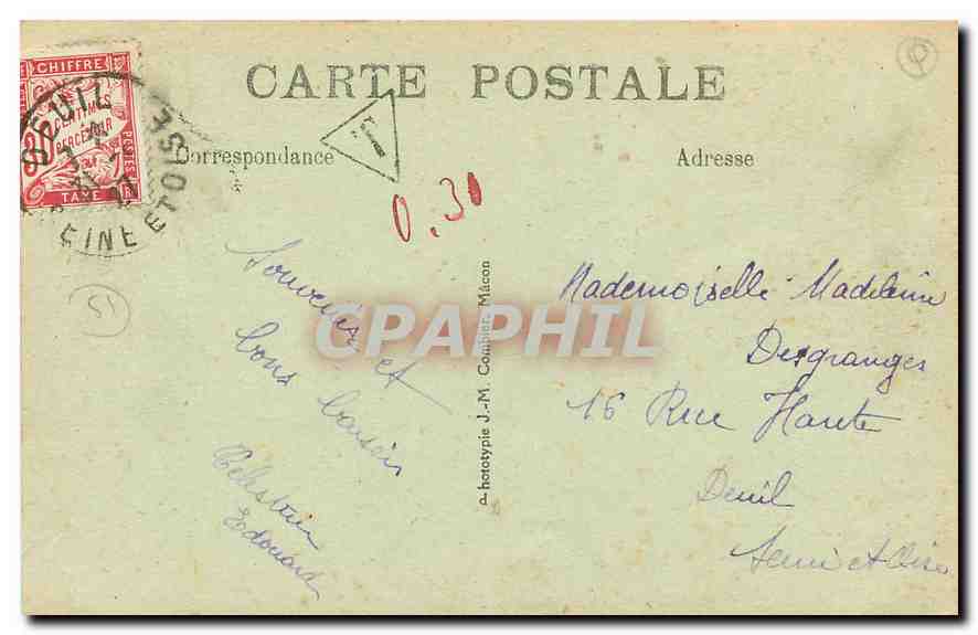 CPA Reims Eglise sainte Genevieve Camion  — Verso