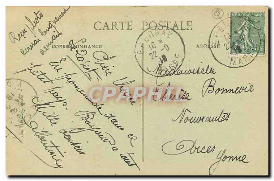 CPA Epernay Un coin du Jard  — Back