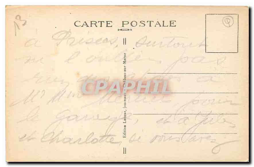 CPA Chalons sur Marne Monument aux Morts  — Verso
