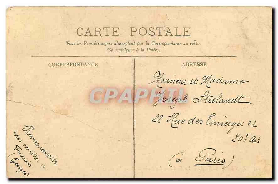 Fontainebleau — La Forêt — La Roche des Deux Sœurs — LL. — 145 — Verso