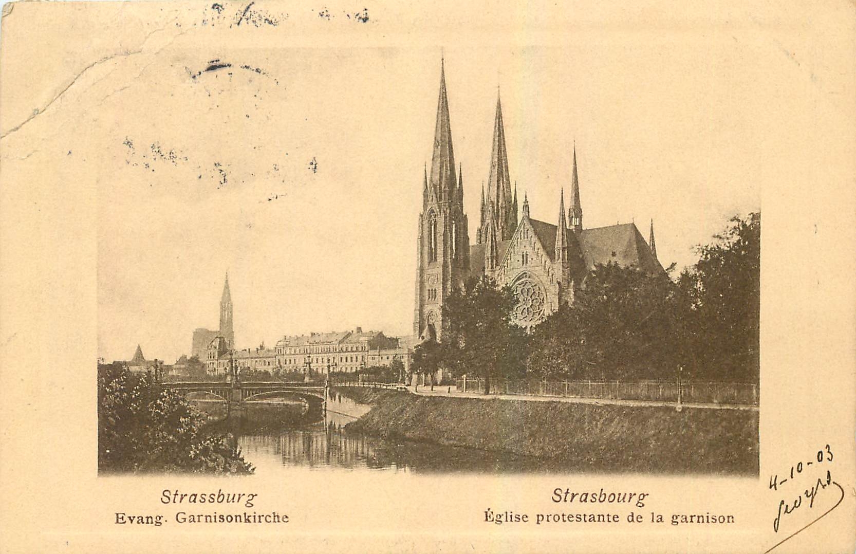 CPA Strasbourg Eglise protestante de la garnison 