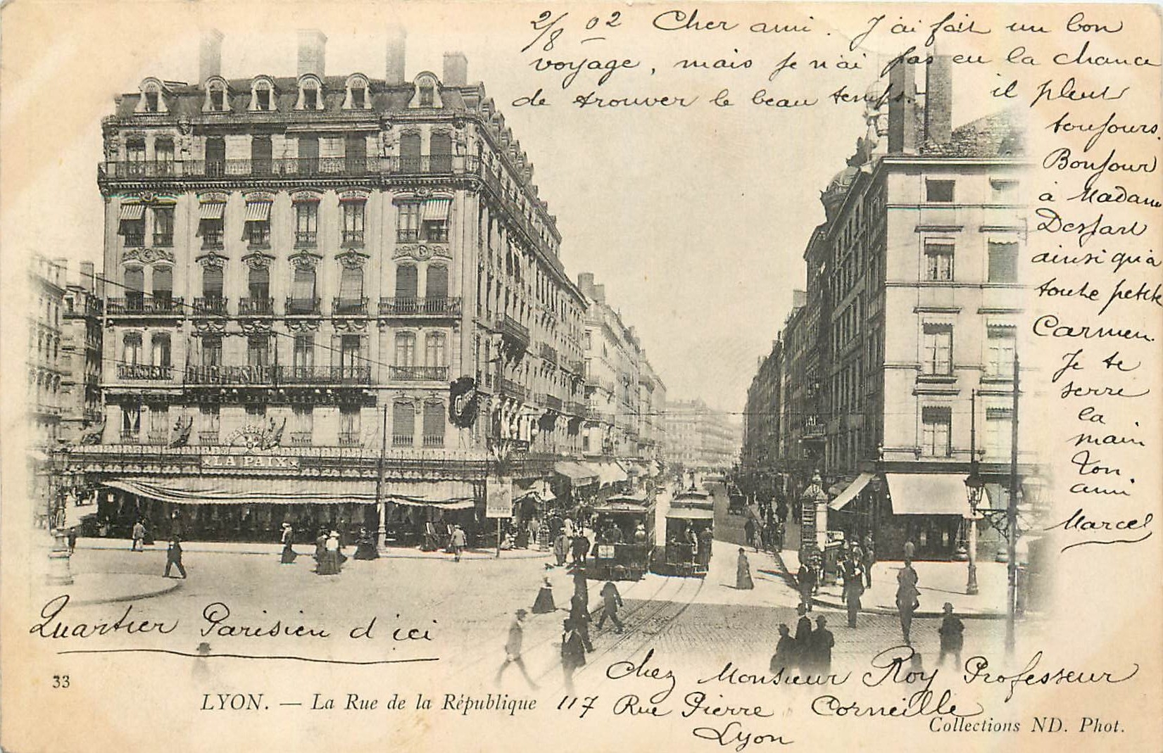 CPA Lyon La Rue de la Republique Tramway