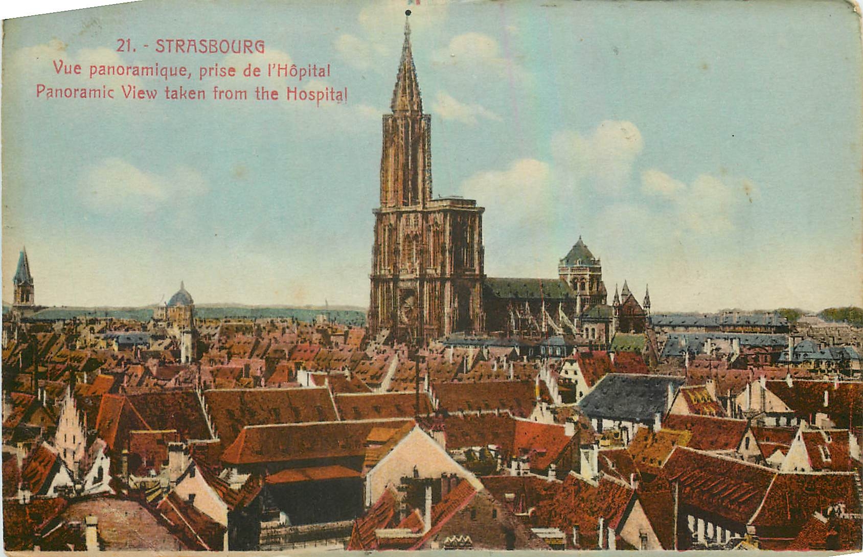 CPA Strasbourg Vue Panoramique prise de l'Hopital 