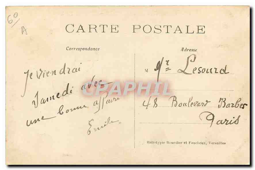 CPA Parc du Chateu de Chantilly Maison de Sylvie  — Rückseite