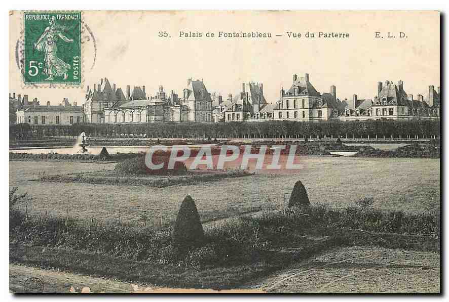 Palais de Fontainebleau — Vue du Parterre — E. L. D.