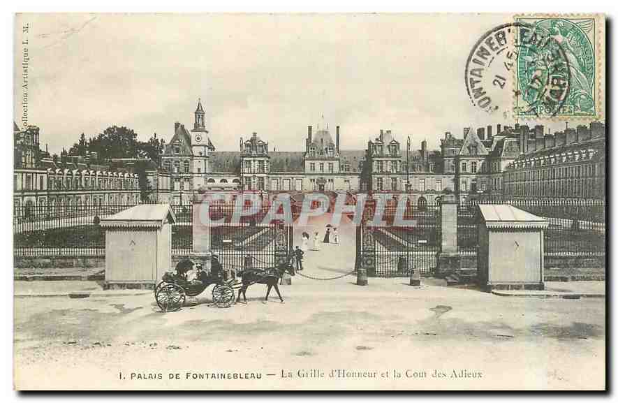 Palazzo di Fontainebleau — La Grille d'Honneur e la Cour des Adieux — Collezione Artistica L. M.