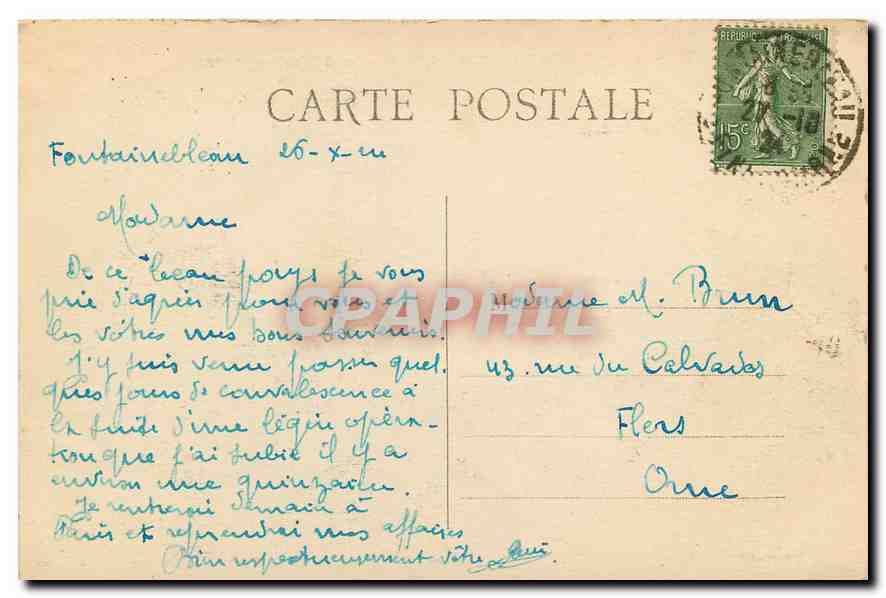 Palais de FONTAINEBLEAU — La Grille d'honneur — Éditeur : 191 — Série 191 — Verso