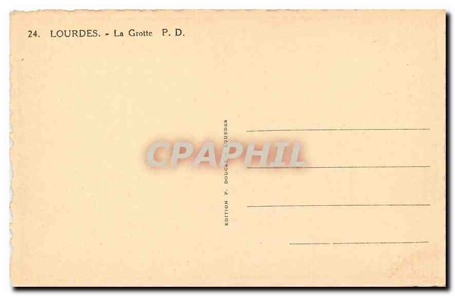 CPA Lourdes La Grotte  — Verso