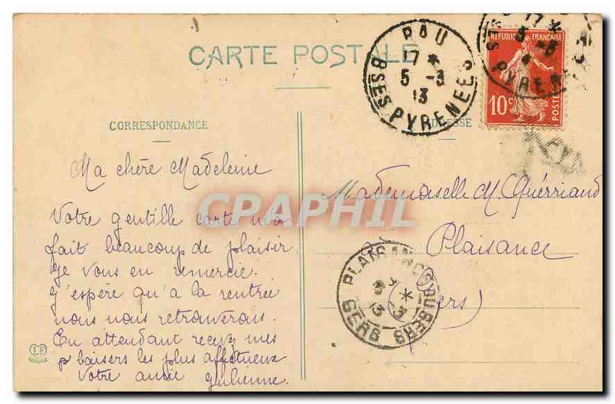CPA Les Basses Pyrenees Pau Vue generale sur le Gave  — Rückseite