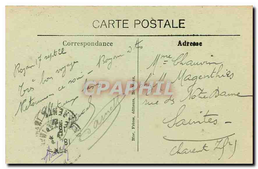 CPA Bureau St Palais Cote d'Argent Les Pierrieres  — Back