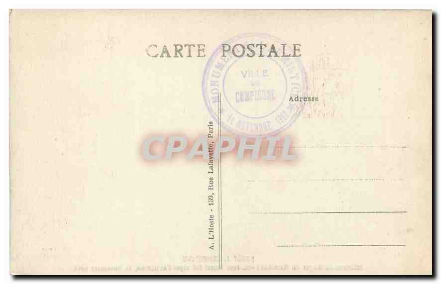 CPA Foret de Compiegne Interieur du Wagon du Marechal Foch  — Rückseite