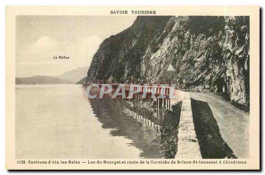 CPA Environs d'Aix les Bains Lac du Bourget et route de la Corniche de Brison St Innocent a Chindrie