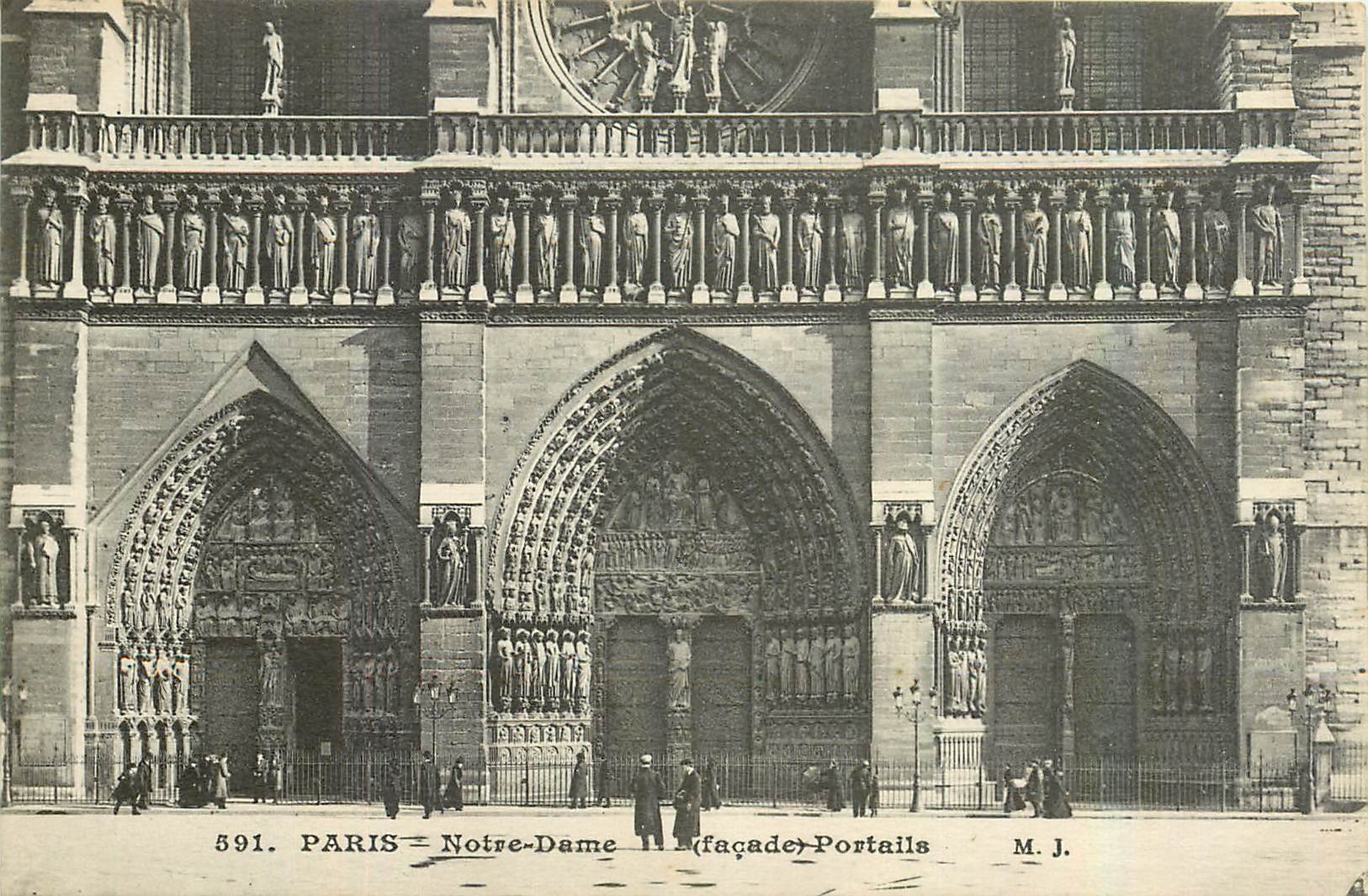 CPA Paris Notre Dame facade Portails 