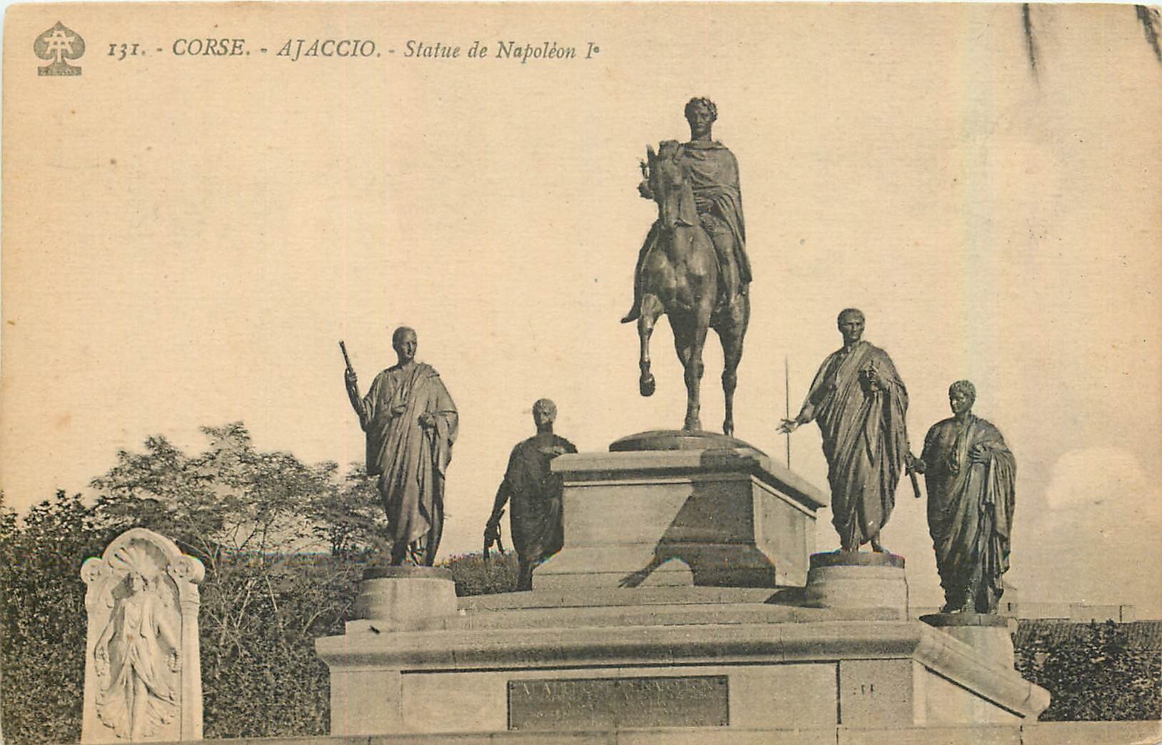 CPA Corse Ajaccio Statue de Napoleon I 