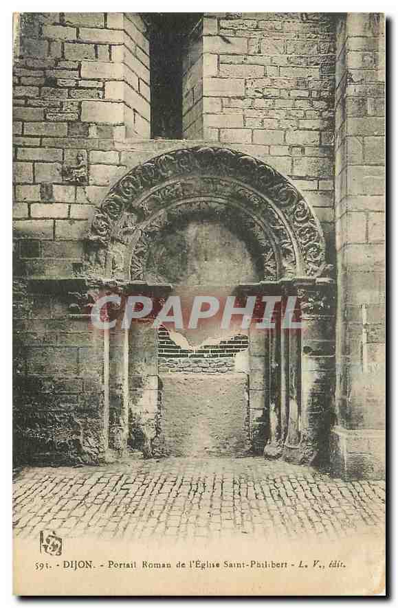 CPA Dijon Portail Roman de l'Eglise Saint Philibert