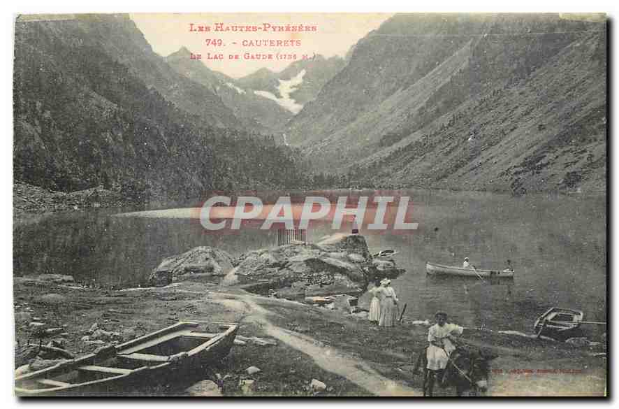 CPA Les Hautes Pyrenees Cauterets Le Lac de Gaude Ane Mule