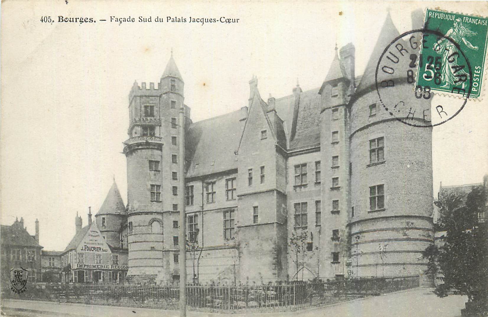 CPA Bourges Facade Sud du Palais Jacquex Coeur 