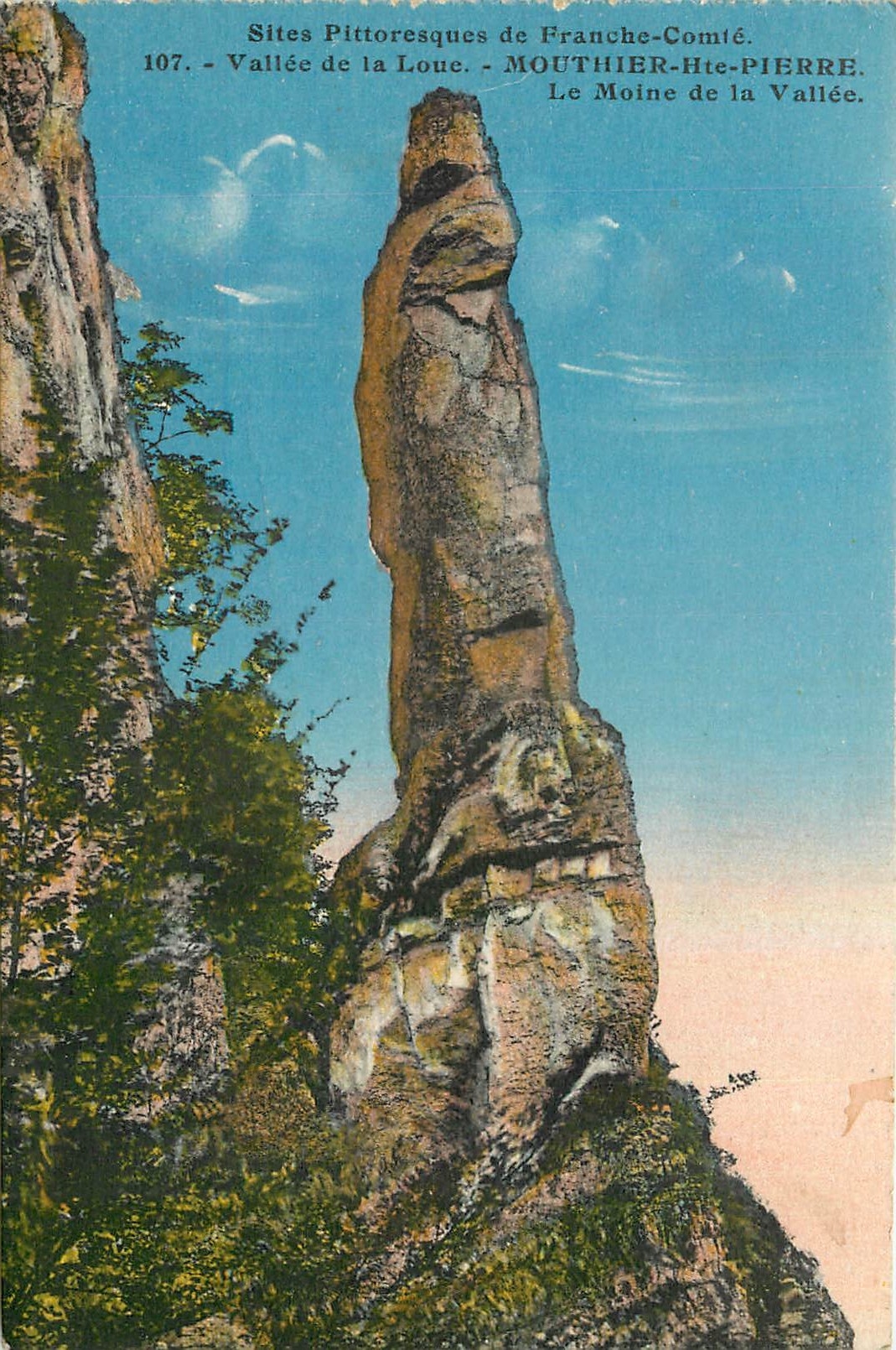 CPA Sites Pittoresque de Franche Comte Vallee de la Loue Mouthuer Hte Pierre Le Moine de la Vallee 