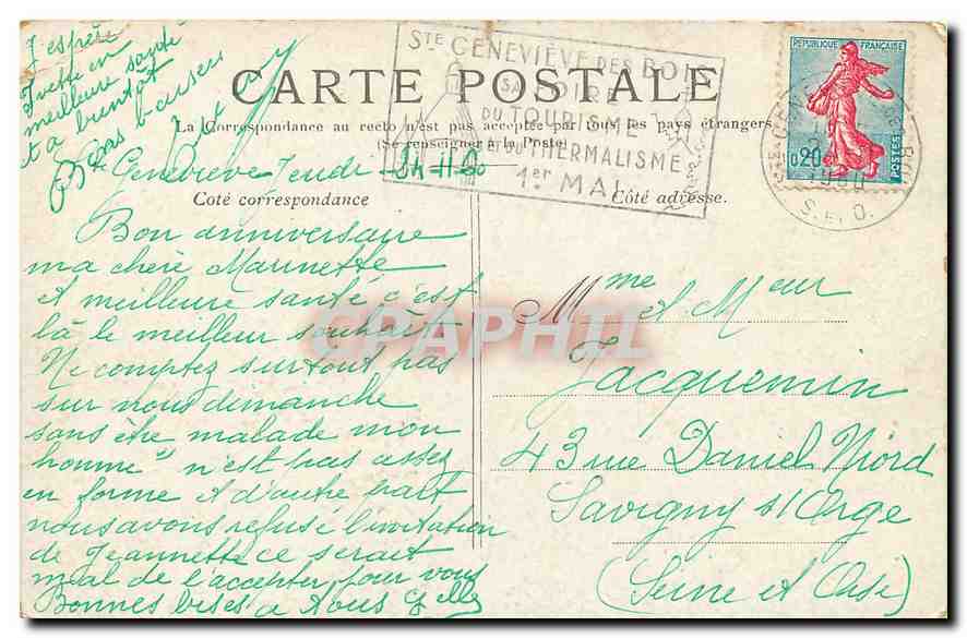 CPA Versailles Cour Royale et Statue de Louis XIV  — Verso