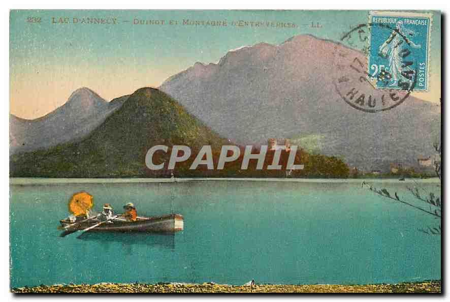 Lac d'Annecy — Quinot et Montagne d'Entr'Vernesses — LL. — Éditeur Lévy et Neuberg, Paris