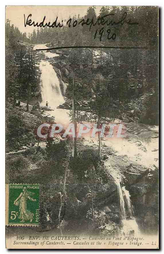 CPA Env de Cauterets Cascades au Pont d'Espagne 
