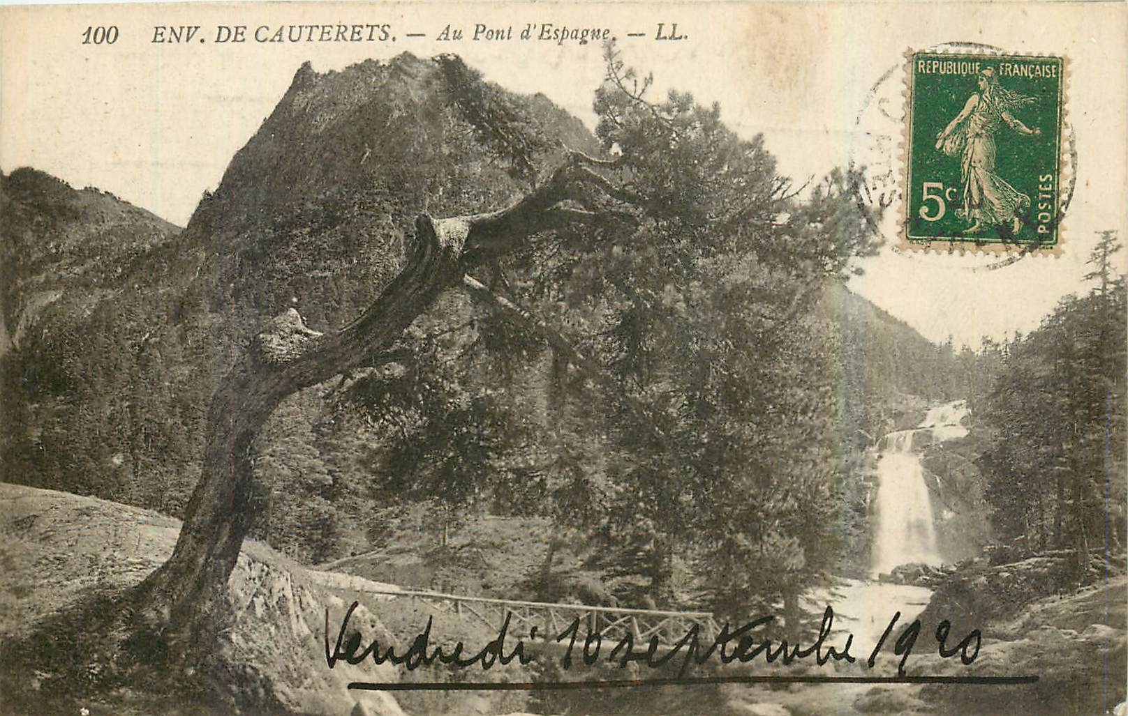 Env. de Cauterets — Au Pont d'Espagne — LL. — Imprimerie Christian de Glaraz, Paris