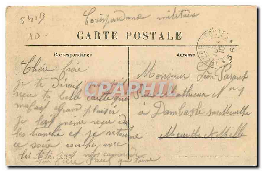 CPA La Guerre en Lorraine en 1914 Magnieres bombarde Vue Interieure Militaria — Rückseite