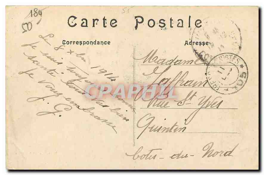 CPA Bataille de la Marne Laheucourt Hotel de Ville Militaria — Rückseite