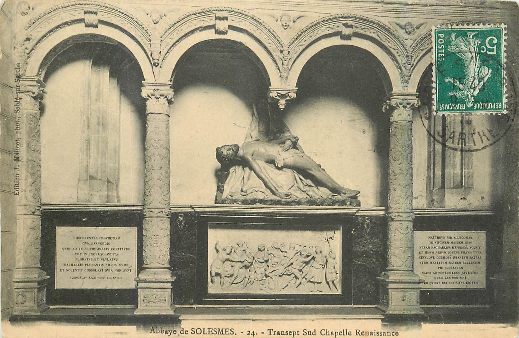 CPA Abbaye de Solesmes Transept Sud Chapelle Renaissance 
