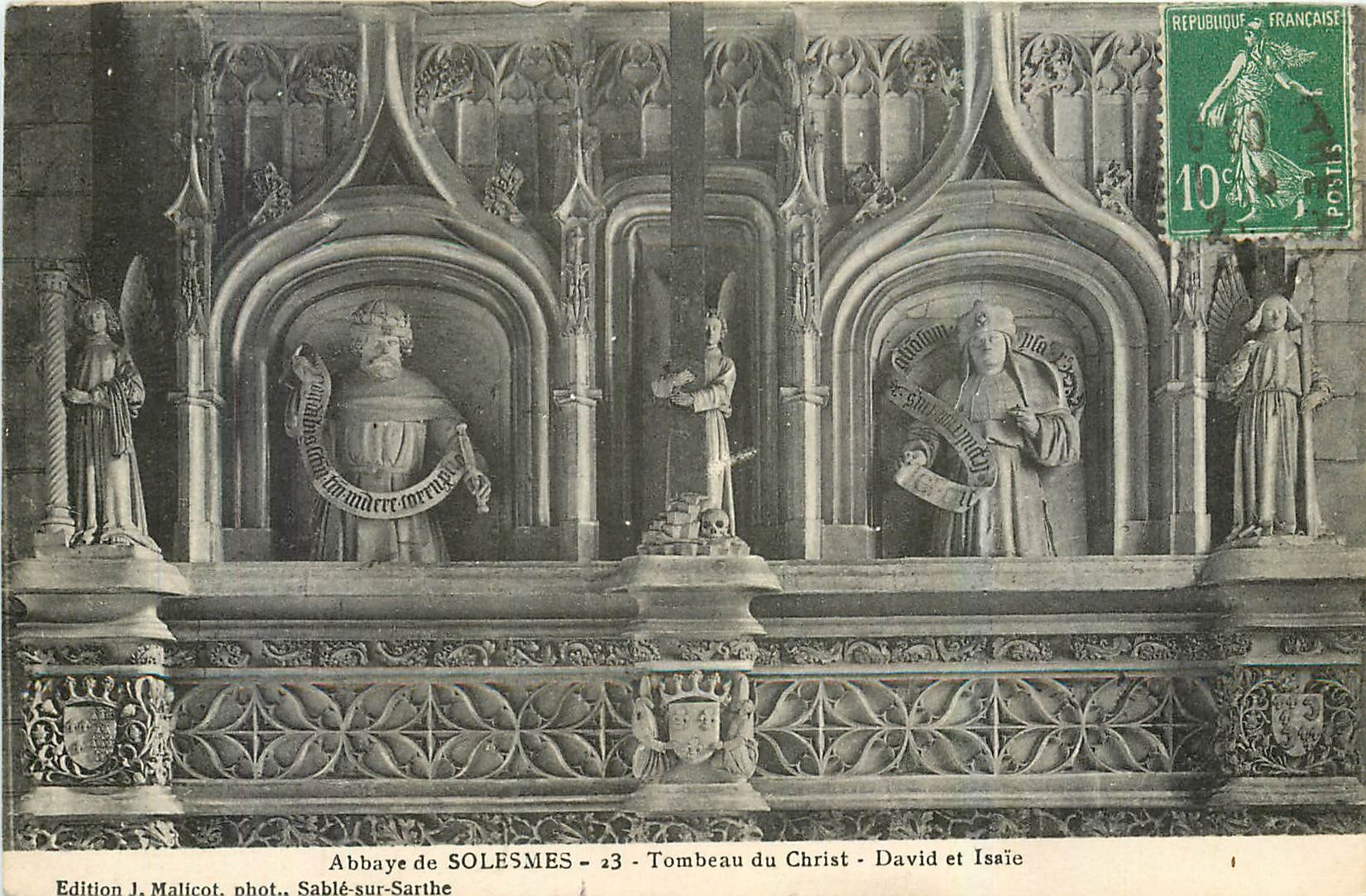 CPA Abbaye de Solesmes Tombeau du Christ David et Isaie 