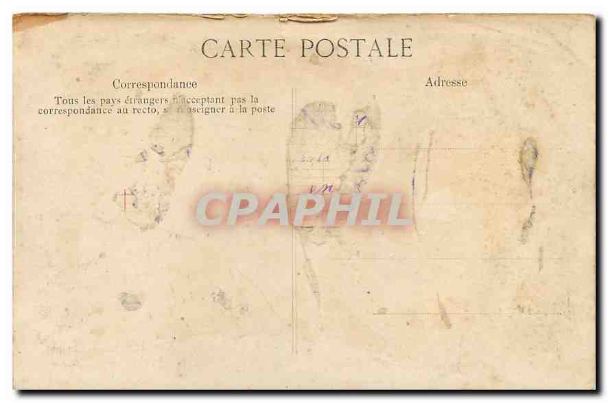 Schloss Fontainebleau — Cour des Fontaines und Chinesischer Museum — Verlag A. Siré, Nr. 263 — Rückseite